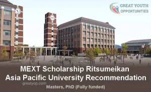 MEXT Scholarship Ritsumeikan Asia Pacific University Recommendation